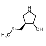 CAS#: 740082-19-3， (3R,4S)-4-[(Methylsulfanyl)methyl]-3-pyrrolidinol