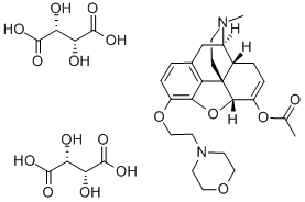 CAS#: 74051-66-4， Morphinan-6-alpha-ol 6,7-didehydro-4,5-alpha-epoxy-17-methyl-3-(2-morpholinoethoxy)acetate bis(hydrogentartrate)