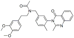 CAS#: 74101-74-9， N-[2-(3,4-Dimethoxyphenyl)Ethyl]-N-[[4-Methyl-3-(2-Methyl-4-Oxoquinazolin-3-Yl)Phenyl]Methyl]Acetamide
