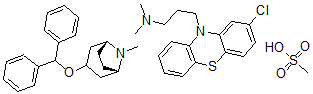 CAS#: 74195-64-5， 2-Chloro-10-(3-(dimethylamino)propyl)phenothiazine mixed with benztropine mesylate