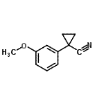 结构式 CAS# 74205-01-9, 1-(3-甲氧基苯基)环丙烷甲腈
