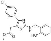 CAS#: 74241-25-1， Methyl 2-[4-(4-Chlorophenyl)-2-[(2-Hydroxyphenyl)Methylamino]-1,3-Thiazol-5-Yl]Acetate