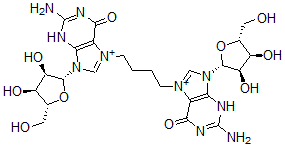 CAS#: 74746-58-0， 2-Amino-7-[4-[2-Amino-9-[(2R,3R,4S,5R)-3,4-Dihydroxy-5-(Hydroxymethyl)Oxolan-2-Yl]-6-Oxo-3H-Purin-9-Ium-7-Yl]Butyl]-9-[(2R,3R,4S,5R)-3,4-Dihydroxy-5-(Hydroxymethyl)Oxolan-2-Yl]-3H-Purin-9-Ium-6-One