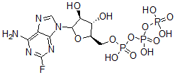 CAS 登录号：74832-57-8， [(2R,3S,4S)-5-(6-氨基-2-氟嘌呤-9-基)-3,4-二羟基四氢呋喃-2-基]甲基(羟基-膦酰氧基磷酰)氢磷酸酯