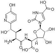 CAS#: 75005-71-9， 1-[5-[1-[[2-Amino-4-Hydroxy-4-(5-Hydroxypyridin-2-Yl)-3-Methylbutanoyl]Amino]-2-Hydroxy-2-Oxoethyl]-3,4-Dihydroxyoxolan-2-Yl]-2-Oxo-3H-Imidazole-4-Carboxylic Acid