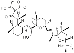 CAS#: 75139-06-9， 5-Hydroxy-4-[(2S)-2-[(1S,2S,6R)-2-[(E)-3-Hydroxy-2-[(2R,3R,6S)-6-[(E,3S)-3-[(3S,5R)-5-[(1S)-1-Methoxyethyl]-3-Methyloxolan-2-Yl]But-1-Enyl]-3-Methyloxan-2-Yl]Prop-1-Enyl]-6-Methylcyclohexyl]Propanoyl]Furan-3-One