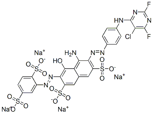CAS#: 75198-89-9， Tetrasodium (6Z)-4-Amino-3-[4-[(5-Chloro-2,6-Difluoropyrimidin-4-Yl)Amino]Phenyl]Diazenyl-6-[(2,5-Disulfonatophenyl)Hydrazinylidene]-5-Oxonaphthalene-2,7-Disulfonate