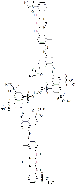 CAS#: 75199-01-8， Potassium Sodium 7-[4-[4-[[4-Fluoro-6-[(2-Sulfonatophenyl)Amino]-1,3,5-Triazin-2-Yl]Amino]-2-Methylphenyl]Diazenyl-7-Sulfonatonaphthalen-1-Yl]Diazenylnaphthalene-1,3,5-Trisulfonate