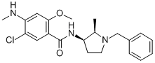 structure of CAS# 75272-39-8, Nemonapride;5-Chloro-2-Methoxy-4-Methylamino-N-[(2R,3R)-2-Methyl-1-(Phenylmethyl)-3-Pyrrolidinyl]Benzamide;N-[(2R,3R)-1-(Benzyl)-2-Methyl-Pyrrolidin-3-Yl]-5-Chloro-2-Methoxy-4-Methylamino-Benzamide;Emonapride