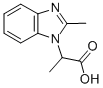 structure of CAS# 753489-92-8, alpha,2-Dimethyl-1H-Benzimidazole-1-Acetic Acid;2-(2-Methyl-1-Benzimidazolyl)Propanoic Acid;2-(2-Methylbenzimidazol-1-Yl)Propionic Acid;Sbb011082