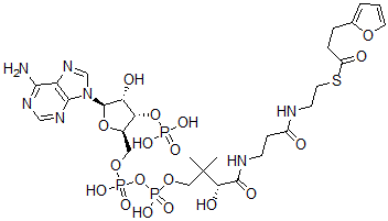 CAS 登录号：75368-14-8， S-[2-[3-[[(2R)-4-[[[(2R,3S,4R,5R)-5-(6-氨基嘌呤-9-基)-4-羟基-3-膦酰氧基四氢呋喃-2-基]甲氧基-羟基磷酰]氧基-羟基磷酰]氧基-2-羟基-3,3-二甲基丁酰基]氨基]丙酰氨基]乙基]3-呋喃-2-基硫代丙酸酯