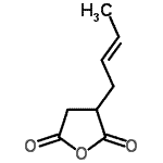 structure of CAS# 7538-42-3, 3-[(2E)-2-Buten-1-yl]dihydro-2,5-furandione;2-Buten-1-ylsuccinic Anhydride;2-BUTEN-1-YLSUCCINICANHYDRIDE;3-[(2E)-2-Butenyl]dihydro-2,5-furandione #