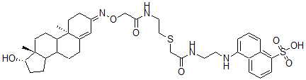 CAS#: 75585-80-7， 5-[2-[[2-[2-[[2-[[(10R,13S,17S)-17-Hydroxy-10,13-Dimethyl-1,2,6,7,8,9,11,12,14,15,16,17-Dodecahydrocyclopenta[a]Phenanthren-3-Ylidene]Amino]Oxyacetyl]Amino]Ethylsulfanyl]Acetyl]Amino]Ethylamino]Naphthalene-1-Sulfonic Acid