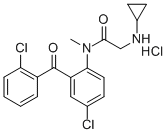 CAS#: 75615-94-0， N-[4-Chloro-2-(2-Chlorobenzoyl)Phenyl]-2-(Cyclopropylamino)-N-Methylacetamide Hydrochloride