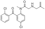 CAS#: 75616-01-2， N-[4-Chloro-2-(2-Chlorobenzoyl)Phenyl]-N-Methyl-2-(2-Methylprop-2-Enylamino)Acetamide
