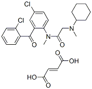 CAS#: 75637-33-1， N-(4-Chloro-2-(2-chlorobenzoyl)phenyl)-2-(cyclohexylmethylamino)-N-methyl-acetamide maleate