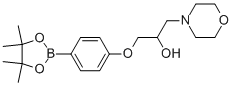 structure of CAS# 756520-73-7, 4-(2-Hydroxy-3-(morpholino)propoxy)phenylboronic acid, pinacol ester;1-Morpholino-3-(4-(4,4,5,5-Tetramethyl-1,3,2-Dioxaborolan-2-Yl)Phenoxy)Propan-2-Ol;4-(2-Hydroxy-3-(Morpholino)Propoxy)Phenylboronic Acid, Pinacol Ester