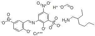 CAS#: 75718-03-5， (formato)(2-hydroxy-3-(((2-hydroxy-5-nitrophenyl)methylene)amino)-5-nitrobenzenesulfonato)-Chromate hydrogen Compd. with 2-ethyl-1-hexanamine