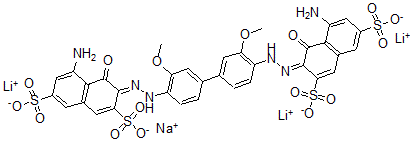 CAS#: 75752-17-9， Trilithium Sodium (3Z)-5-Amino-3-[[4-[4-[(2Z)-2-(8-Amino-1-Oxo-3,6-Disulfonatonaphthalen-2-Ylidene)Hydrazinyl]-3-Methoxyphenyl]-2-Methoxyphenyl]Hydrazinylidene]-4-Oxonaphthalene-2,7-Disulfonate