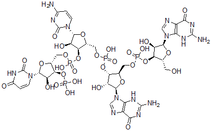 CAS 登录号：75902-87-3， [(2R,3S,4R,5R)-5-(2-氨基-6-氧代-3H-嘌呤-9-基)-2-[[[(2R,3S,4R,5S)-5-(2-氨基-6-氧代-3H-嘌呤-9-基)-4-羟基-2-(羟基甲基)四氢呋喃-3-基]氧基-羟基磷酰]氧基甲基]-4-羟基四氢呋喃-3-基][(2R,3S,4R,5R)-5-(4-氨基-2-氧代嘧啶-1-基)-3-[[(2R,3S,4R,5R)-5-(2,4-二氧代嘧啶-1-基)-4-羟基-3-膦酰氧基四氢呋喃-2-基]甲氧基-羟基磷酰]氧基-4-羟基四氢呋喃-2-基]甲基磷酸氢酯