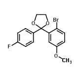 结构式 CAS# 760192-89-0, 2-(2-溴-5-甲氧基苯基)-2-(4-氟苯基)-1,3-二氧戊环