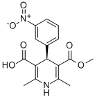 structure of CAS# 76093-33-9, (R)-(-)-1,4-Dihydro-2,6-Dimethyl-4-(3-Nitrophenyl)-3,5-Pyridinedicarboxylic Acid Monomethyl Ester