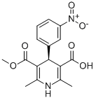 structure of CAS# 76093-34-0, (S)-(+)-1,4-Dihydro-2,6-Dimethyl-4-(3-Nitrophenyl)-3,5-Pyridinedicarboxylic Acid Monomethyl Ester