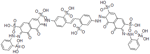 CAS#: 76199-91-2， (3Z,6Z)-3-[(2-Arsonophenyl)Hydrazinylidene]-6-[[4-[(E)-2-[4-[(2Z)-2-[(7Z)-7-[(2-Arsonophenyl)Hydrazinylidene]-1,8-Dioxo-3,6-Disulfonaphthalen-2-Ylidene]Hydrazinyl]-2-Sulfophenyl]Ethenyl]-3-Sulfophenyl]Hydrazinylidene]-4,5-Dioxonaphthalene-2,7-Disulfonic Acid