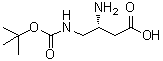 CAS#: 763102-78-9， (3R)-3-Amino-4-({[(2-methyl-2-propanyl)oxy]carbonyl}amino)butanoic acid