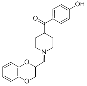 CAS#: 76335-57-4, (1-((2,3-Dihydro-1,4-Benzodioxin-2-Yl)Methyl)-4-Piperidinyl)(4-Hydroxyphenyl)Methanone