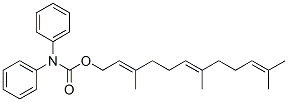 CAS 登录号：76386-25-9， [(2E,6E)-3,7,11-三甲基十二碳-2,6,10-三烯基]N,N-二(苯基)氨基甲酸酯