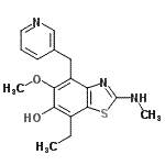 CAS#: 763897-60-5， 7-Ethyl-5-methoxy-2-(methylamino)-4-(3-pyridinylmethyl)-1,3-benzothiazol-6-ol