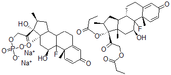 CAS#: 76391-71-4， Disodium, [2-[(10S,11S,13S,16S,17R)-9-Fluoro-11,17-Dihydroxy-10,13,16-Trimethyl-3-Oxo-6,7,8,11,12,14,15,16-Octahydrocyclopenta[a]Phenanthren-17-Yl]-2-Oxoethyl] Phosphate, [(8S,10S,11S,13S,14S,16S,17R)-9-Fluoro-11-Hydroxy-10,13,16-Trimethyl-3-Oxo-17-(2-Propanoyloxyacetyl)-6,7,8,11,12,14,15,16-Octahydrocyclopenta[a]Phenanthren-17-Yl] Propanoate