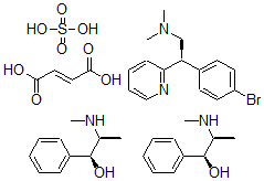 CAS#: 76404-09-6， (S-(R*,R*))-alpha-(1-(Methylamino)ethyl)-Benzenemethanol sulfate (2:1) (salt) mixt. with (S)-gamma-(4-bromophenyl)-N,N-dimethyl-2-pyridinepropanamine (Z)-2-butenedioate 