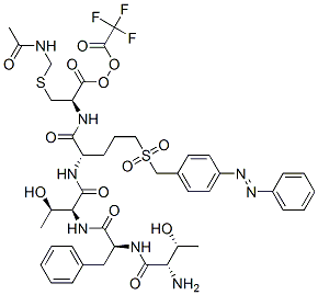 CAS#: 76408-68-9， 2-(((4-(Phenylazo)Phenyl)Methyl)Sulphonyl)Ethyl S-(Acetamidomethyl)-N-(N-(N-(N-L-Threonyl-3-Phenyl-L-Alanyl)-L-Threonyl)-L-Seryl)-L-Cysteinate Mono(Perfluoroacetate)