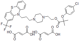 CAS#: 76674-42-5， But-2-Enedioic Acid, 2-[4-[3-[2-(Trifluoromethyl)Phenothiazin-10-Yl]Propyl]Piperazin-1-Yl]Ethyl 2-(4-Chlorophenoxy)-2-Methylpropanoate