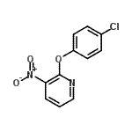 structure of CAS# 76893-45-3, 2-(4-Chlorophenoxy)-3-nitropyridine;MFCD00829020;Maybridge1_002123;ZINC00132645