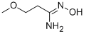 structure of CAS# 77072-12-9, N-Hydroxy-3-Methoxy-Propionamidine;(1E)-N'-Hydroxy-3-Methoxypropanimidamide(SALTDATA: Hcl)