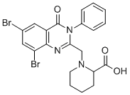 CAS#: 77161-19-4， 1-[(6,8-Dibromo-4-Oxo-3-Phenylquinazolin-2-Yl)Methyl]Piperidine-2-Carboxylic Acid