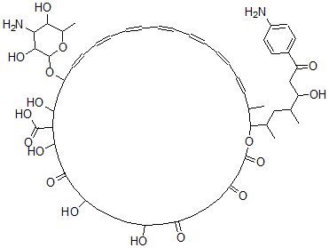 CAS#: 77215-53-3， (23E,25E,27E,29E,31E,33E,35E)-22-(4-Amino-3,5-Dihydroxy-6-Methyloxan-2-Yl)Oxy-38-[7-(4-Aminophenyl)-5-Hydroxy-4-Methyl-7-Oxoheptan-2-Yl]-10,14,18,20-Tetrahydroxy-37-Methyl-2,4,8,16-Tetraoxo-1-Oxacyclooctatriaconta-23,25,27,29,31,33,35-Heptaene-19-Carboxylic Acid