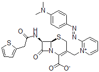 CAS#: 77449-91-3， (6R,7R)-3-[[2-(4-Dimethylaminophenyl)Diazenylpyridin-1-Ium-1-Yl]Methyl]-8-Oxo-7-[(2-Thiophen-2-Ylacetyl)Amino]-5-Thia-1-Azabicyclo[4.2.0]Oct-2-Ene-2-Carboxylate
