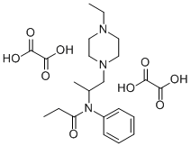 CAS#: 77562-94-8， N-(2-(4-Ethyl-1-Piperazinyl)-1-Methylethyl)-N-Phenyl-Propanamide Ethanedioate (1:2)