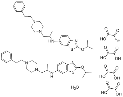CAS 登录号：77563-08-7， 草酸, N-[1-[4-(2-苯基乙基)哌嗪-1-基]丙-2-基]-2-丙-2-基氧基-1,3-苯并噻唑-6-胺