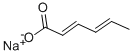 structure of CAS# 7757-81-5, Sorbic Acid Sodium Salt;2,4-Hexadienoic Acid, Sodium Salt;2,4-Hexadienoic Acid, Sodium Salt, (E,E)-;Ai3-15084