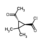 CAS 登录号：77772-08-8， (1R,3R)-3-乙酰基-2,2-二甲基环丙烷甲酰氯