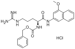 CAS#: 78117-09-6， (S)-[4-[(Aminoiminomethyl)amino]-1-[[(4-methoxy-2-naphthalenyl)amino]carbonyl]butyl]-Carbamic acid benzyl ester monohydrochloride