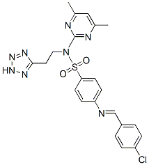 CAS#: 78311-81-6， 4-[(4-Chlorophenyl)Methylideneamino]-N-(4,6-Dimethylpyrimidin-2-Yl)-N-[2-(2H-Tetrazol-5-Yl)Ethyl]Benzenesulfonamide