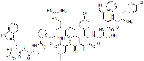 CAS#: 78493-59-1， 1-N-Ac-Trp-2-(4-Cl-Phe)-3-Trp-6-Phe-10-Alanh2-Lhrh