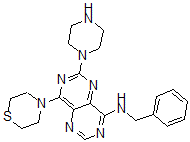 CAS 登录号：78552-52-0， N-(苯基甲基)-6-哌嗪-1-基-8-硫代吗啉-4-基嘧啶并[6,5-e]嘧啶-4-胺