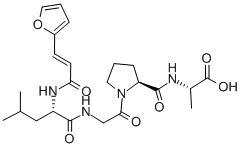 structure of CAS# 78832-65-2, 2-Furanacryloyl-L-leucylglycyl-L-prolyl-L-alanine;(2S)-2-[[(2S)-1-[2-[[(2S)-2-[[(E)-3-(2-Furyl)Prop-2-Enoyl]Amino]-4-Methyl-Pentanoyl]Amino]Acetyl]Pyrrolidine-2-Carbonyl]Amino]Propanoic Acid;(2S)-2-[[[(2S)-1-[2-[[(2S)-2-[[(E)-3-(2-Furyl)-1-Oxoprop-2-Enyl]Amino]-4-Methyl-1-Oxopentyl]Amino]-1-Oxoethyl]-2-Pyrrolidinyl]-Oxomethyl]Amino]Propanoic Acid;(2S)-2-[[(2S)-1-[2-[[(2S)-2-[[(E)-3-(2-Furyl)Acryloyl]Amino]-4-Methyl-Pentanoyl]Amino]Acetyl]Pyrrolidine-2-Carbonyl]Amino]Propionic Acid